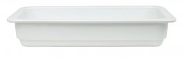 Pojemnik porcelanowy GN 1/3, forma prostokątna, wym. 32,5x17 cm, wys. 6 cm, biały, EXXENT 25114